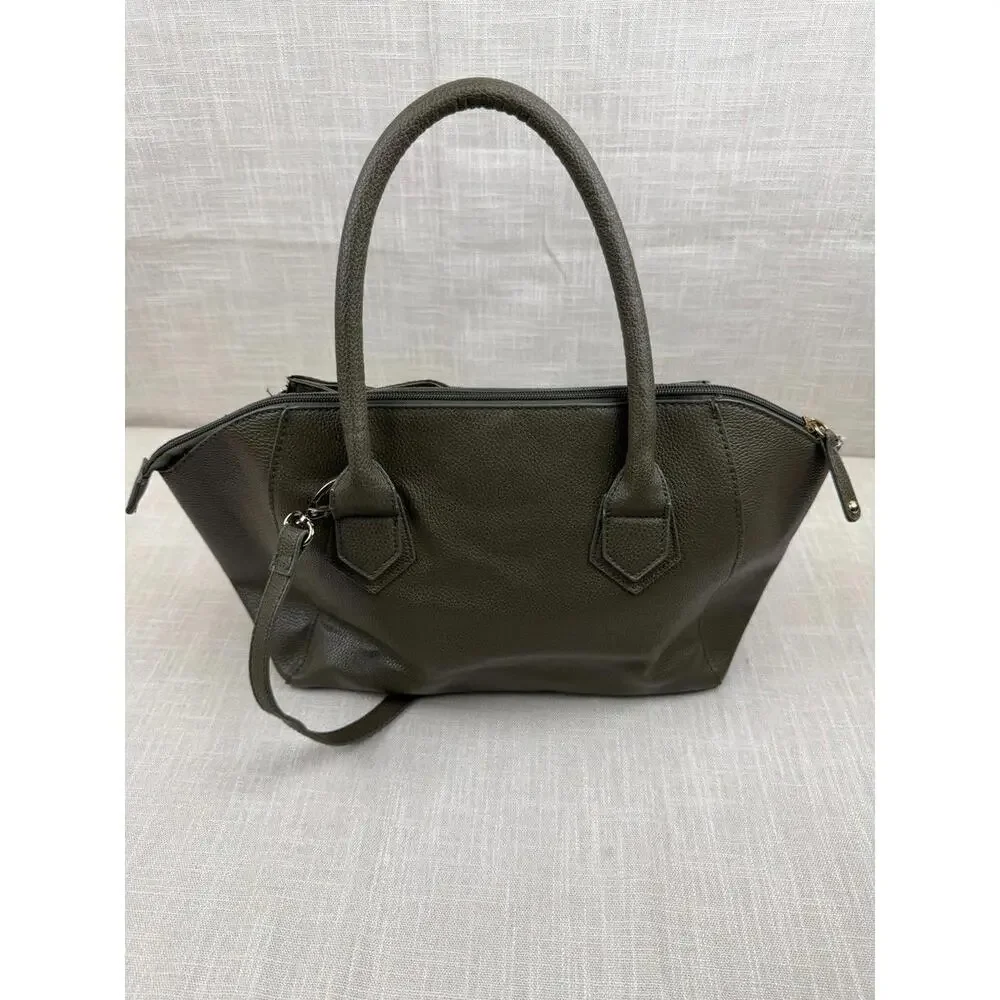 Christian Siriano Olive Green‎ Suede and Leather Handbag